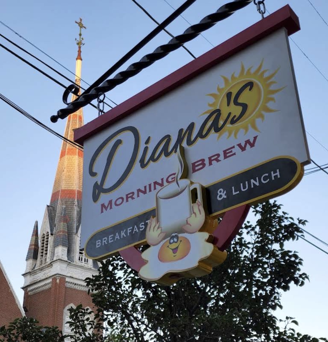 Diana's Morning Brew storefront sign